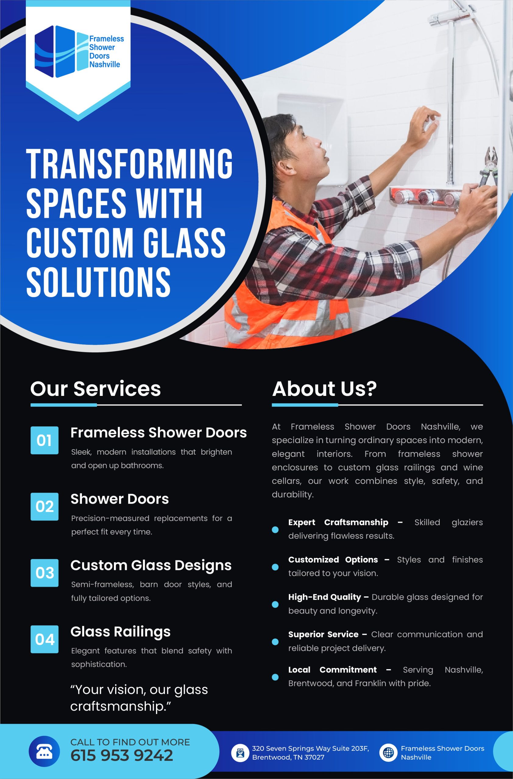 Frameless Shower Door Installation